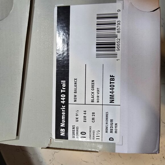 New Balance Numeric Men's 440 Trail Black Green NM440TBF SKATE HIKING SIZE 10 - Picture 9 of 14